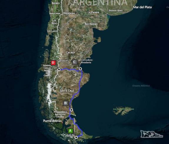 Mais uma vez, vamos cruzar a Argentina. Agora, vamos subir pelo litoral pela ruta 3 até a região de Comodoro Rivadavia e daí cruzar o país até os Andes, rumo ao Chile e à famosa Carretera Austtral